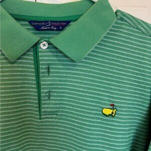 The Masters green striped polo